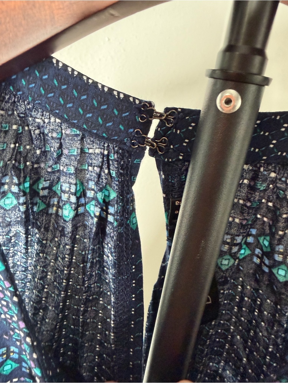 Doe & Rae Navy Maxi Dress with Teal Accents Size Small - Picture 3 of 8